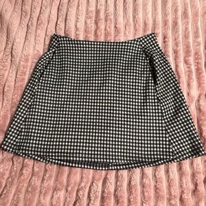 Altar'd State Black and White Gingham A-Line Skirt